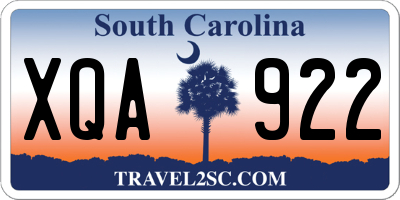 SC license plate XQA922