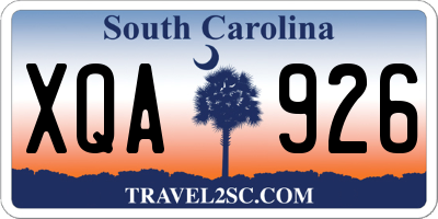 SC license plate XQA926