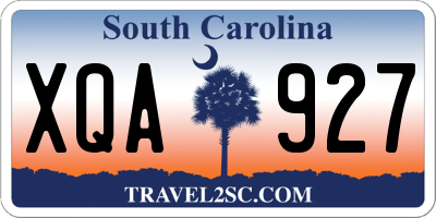 SC license plate XQA927