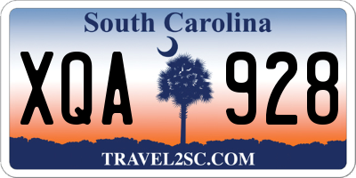 SC license plate XQA928