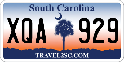 SC license plate XQA929