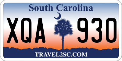 SC license plate XQA930