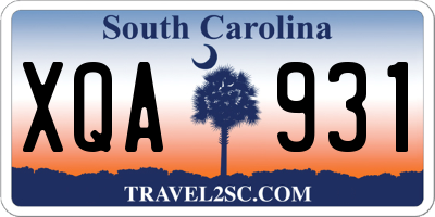SC license plate XQA931