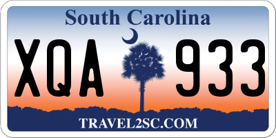 SC license plate XQA933