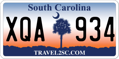 SC license plate XQA934