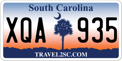 SC license plate XQA935