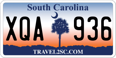 SC license plate XQA936
