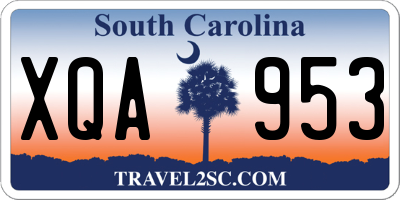 SC license plate XQA953
