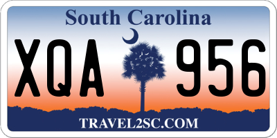 SC license plate XQA956
