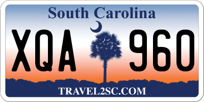 SC license plate XQA960
