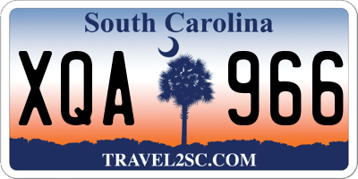 SC license plate XQA966