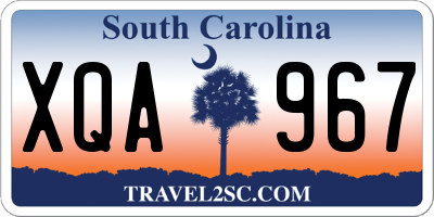 SC license plate XQA967
