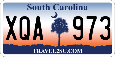 SC license plate XQA973