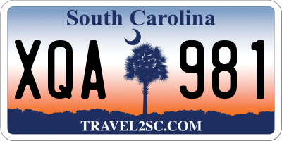 SC license plate XQA981