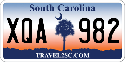 SC license plate XQA982