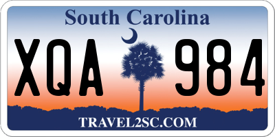 SC license plate XQA984