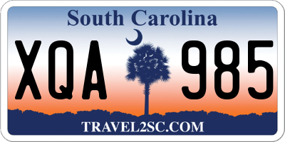 SC license plate XQA985