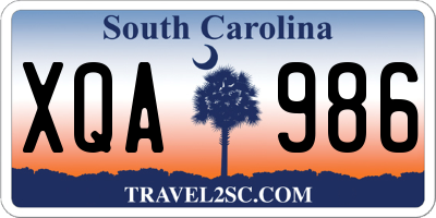 SC license plate XQA986