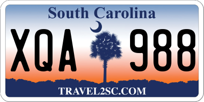 SC license plate XQA988