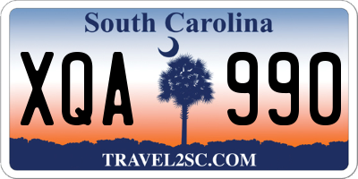 SC license plate XQA990
