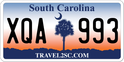 SC license plate XQA993
