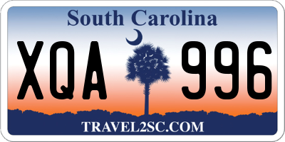 SC license plate XQA996