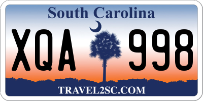 SC license plate XQA998