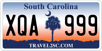 SC license plate XQA999