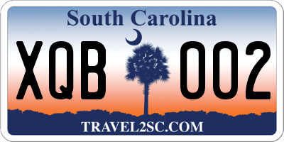SC license plate XQB002