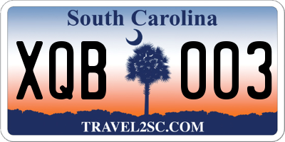 SC license plate XQB003