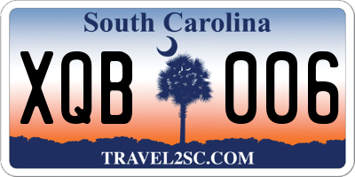 SC license plate XQB006
