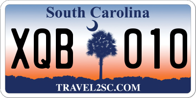 SC license plate XQB010