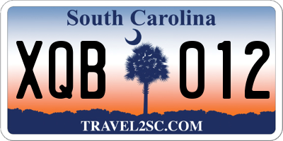 SC license plate XQB012
