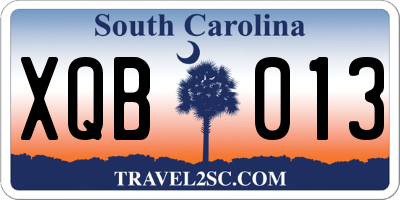 SC license plate XQB013