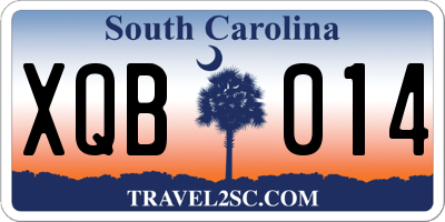 SC license plate XQB014