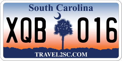 SC license plate XQB016