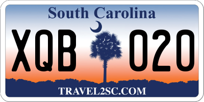 SC license plate XQB020