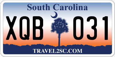 SC license plate XQB031