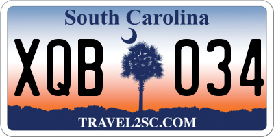 SC license plate XQB034