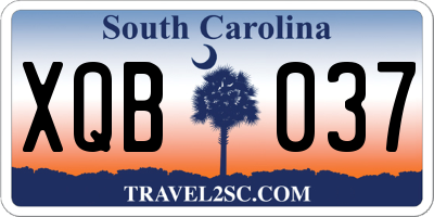 SC license plate XQB037