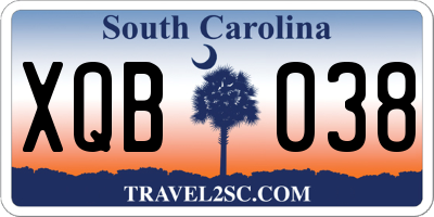 SC license plate XQB038