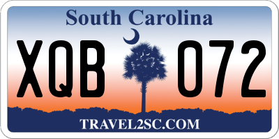 SC license plate XQB072