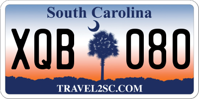 SC license plate XQB080