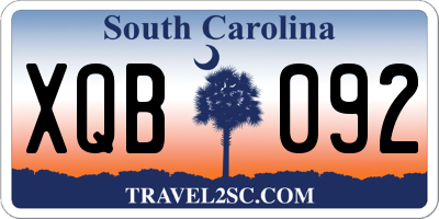 SC license plate XQB092