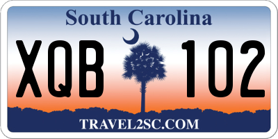 SC license plate XQB102