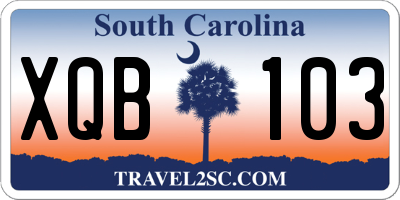 SC license plate XQB103