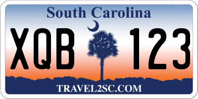 SC license plate XQB123