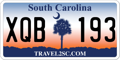 SC license plate XQB193