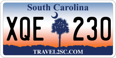 SC license plate XQE230