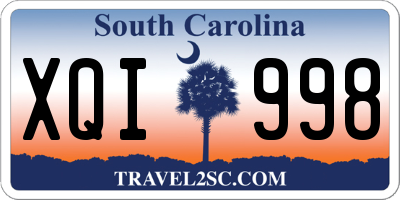 SC license plate XQI998